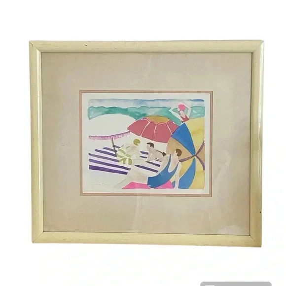 Dianne Powell Vintage Signed Watercolor Framed Painting